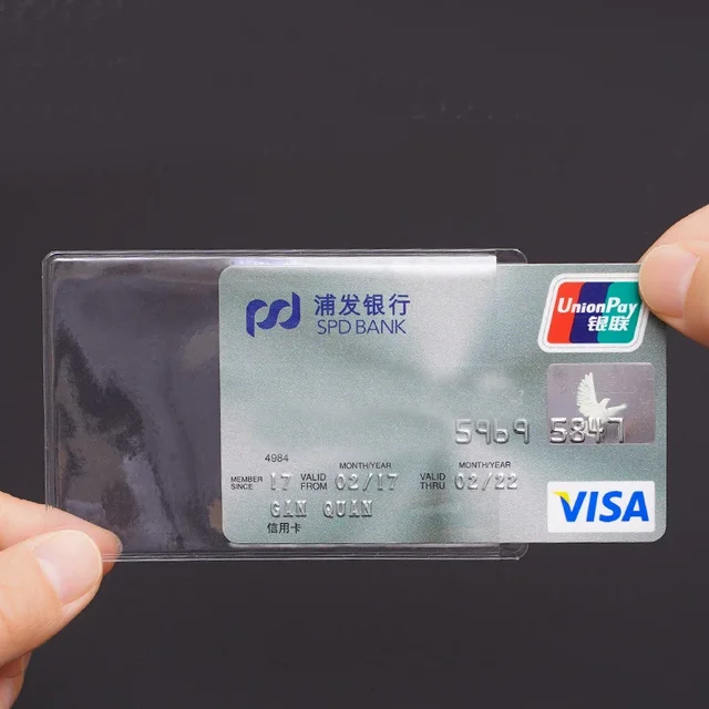 10pcs/set Transparnt Card Cover Protective Holder PVC Waterproof Credit ID Business Card Protection Document Id Badge Case 4