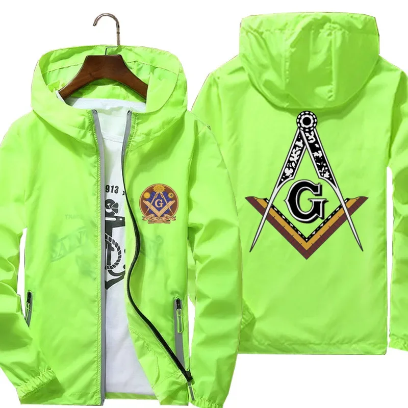 Mason Masonic Freemasonry Square And Compass Jacket Men Women Sun protection jacket Windbreaker Reflective Coat Fashion Clothing 4