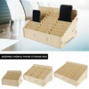 Wood Cell Phone Holder Solid Phone Storage Box Versatile Phone Holder Desktop Organizer Easy to Install Phone Management Storage 1