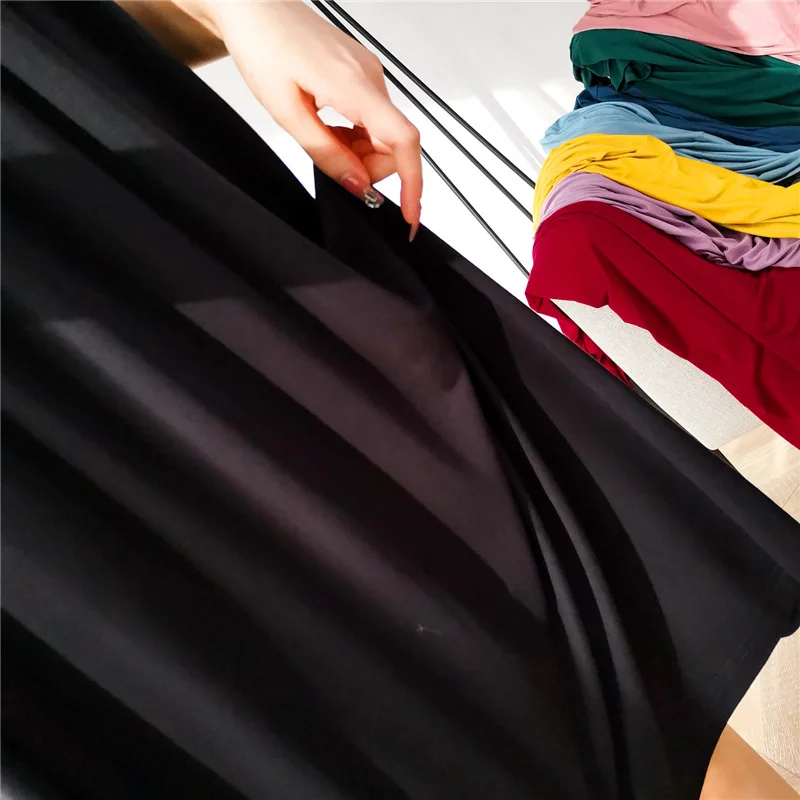 Net Rot Neue Modale Nacht Kleid frauen Frühling Sommer Nachthemden Elastische Lose Nachtwäsche Hause Kleidung Casual Damen Sleep – Detail 32