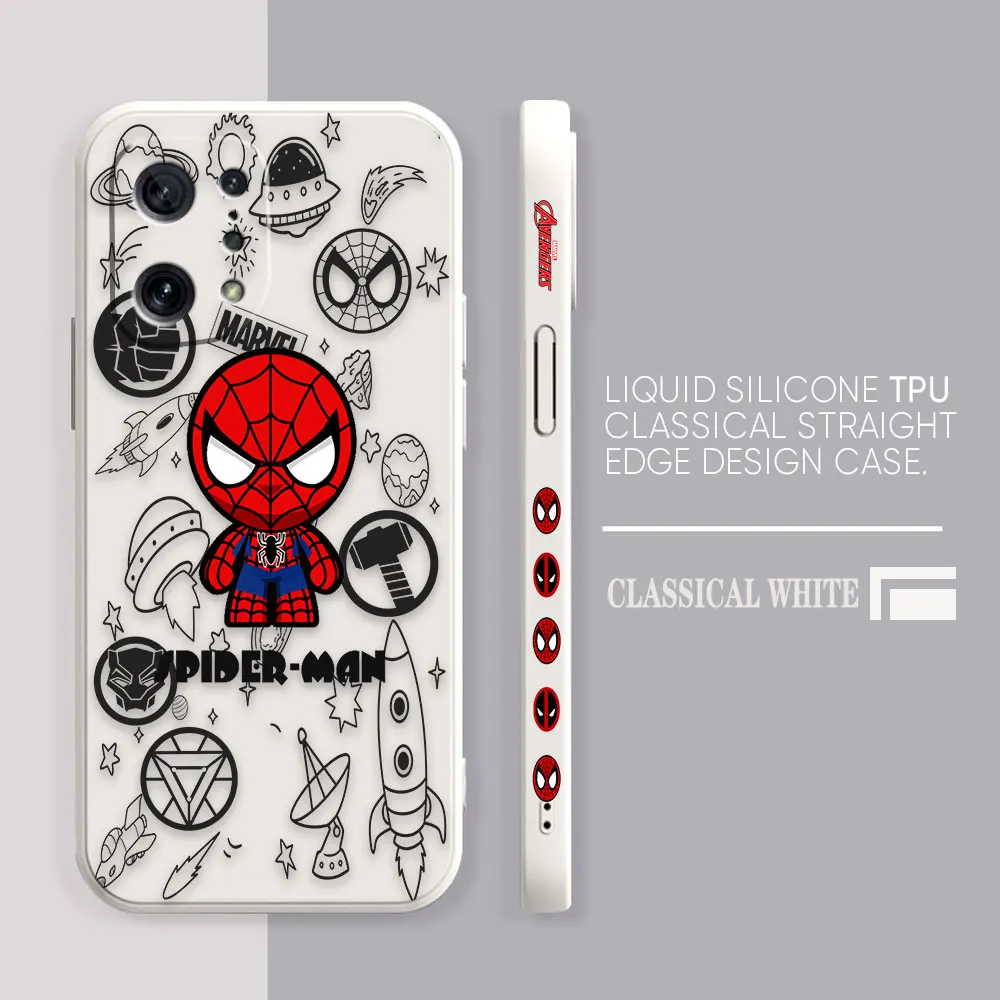 thumbnail image 1 of Case For OPPO FIND X6 X3 REALME X7 X50 RENO 2 4Z 4 6 Lite 5Z 5F 4G 5G PRO Liquid Silicone Case Marvel's Spider-Man Deadpool, 1 of 5