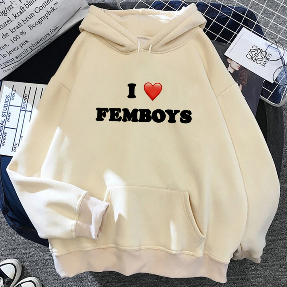 

Femboy hoodies women Winter aesthetic anime sweat y2k Pullover tracksuit female harajuku sweater