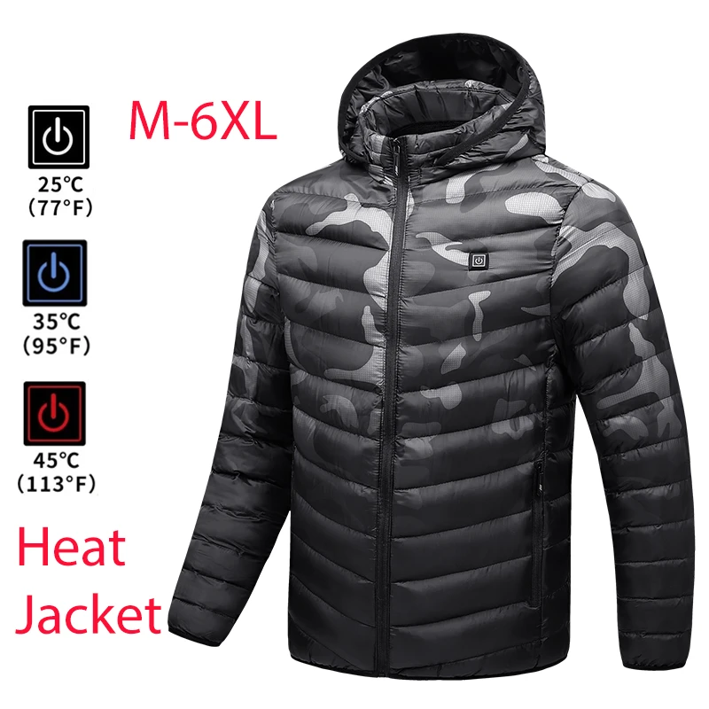 Men Waterproof Heated Jacket USB Winter Outdoor Electric Heating Jacket Warm Sprot Thermal Coat Clothing Heatable Cotton Jackets men's jacket