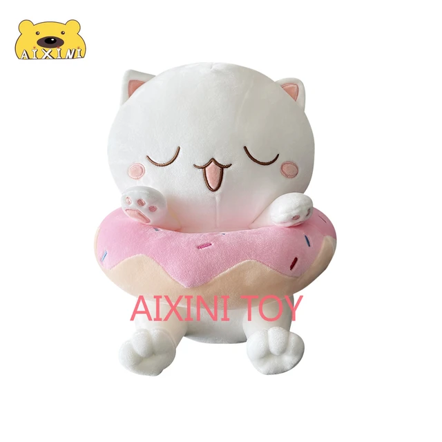 Kawaii Pushie Donut Plush Toy Cat Plushies Cute Pillows Soft