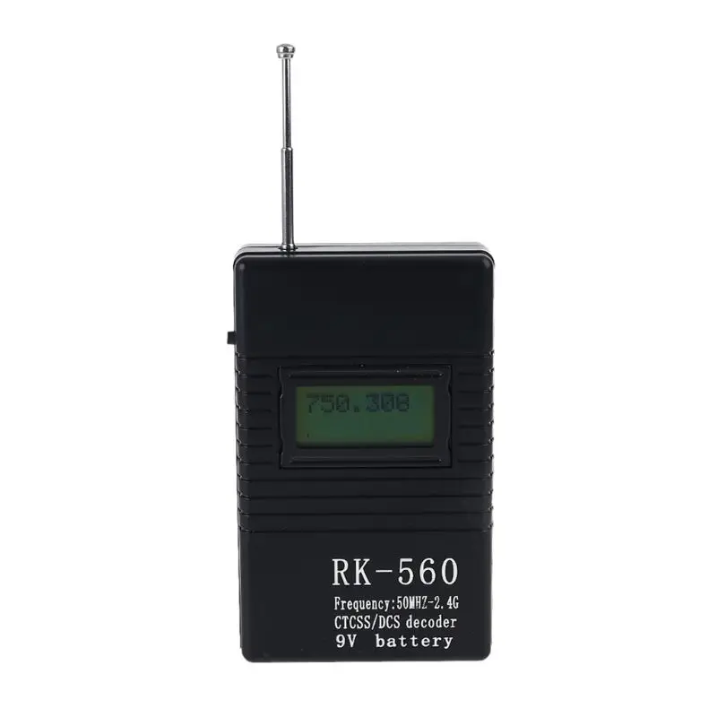 RK560 Portable 50MHz-2.4GHz Handheld Frequency Counter with Antenna for DCS CTCSS Walkie Talkie Radio Signal Frequency Test