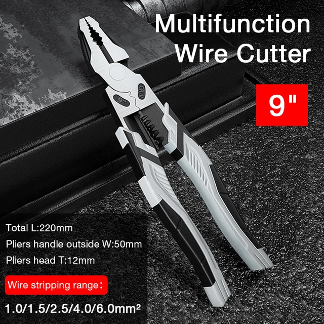 6''8''9'' Multifunction Pliers Set Combination Pliers Stripper/Crimper/Cutter Heavy Duty Wire Pliers Diagonal Pliers Hand Tools 8INCH Needle Nose