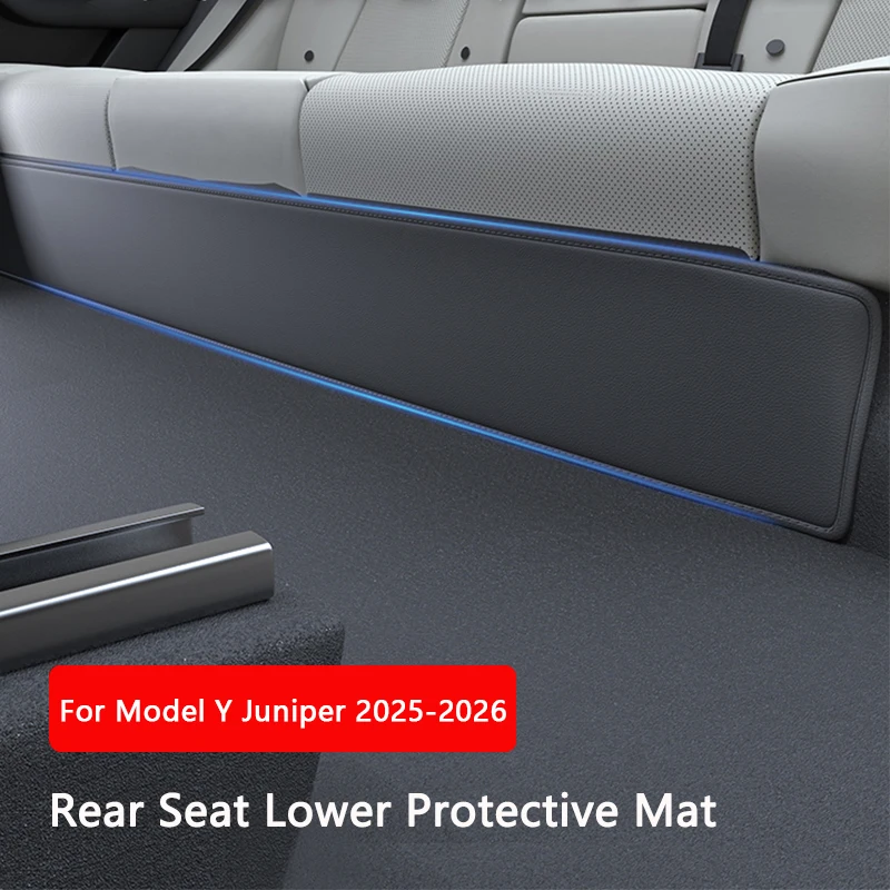 Für Tesla Modell Y Juniper/Starten Hinten Sitz Untere Schutz Matte PU Leder Unter Sitz Anti-kick Pad Auto innen Zubehör