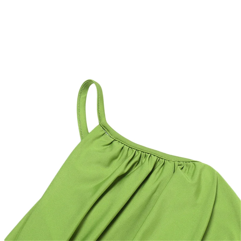 Slit Dress y2k Clothes Women Sexy Hollow Out Spaghetti Strap Sleeveless Midi Dress with Drawstring Beach Party Dresses