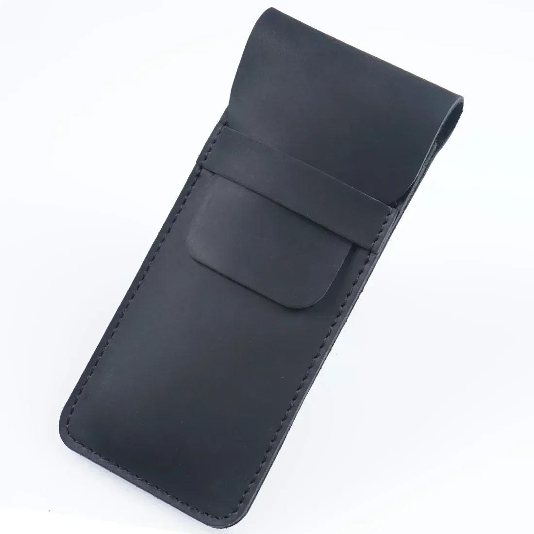 Vintage-Style Handmade Genuine Leather Pencil Bag - Cowhide Fountain Pen Case Holder
