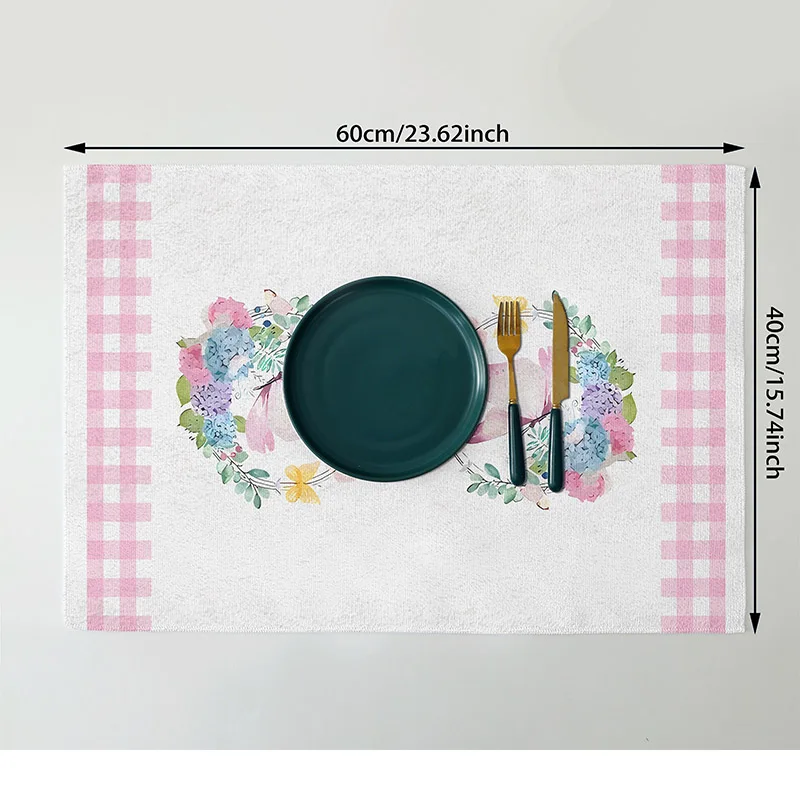 Lemon Tea Napkins 4-pack vintage floral and butterfly napkins 40 * 60cm flat stain resistant dining kitchen use