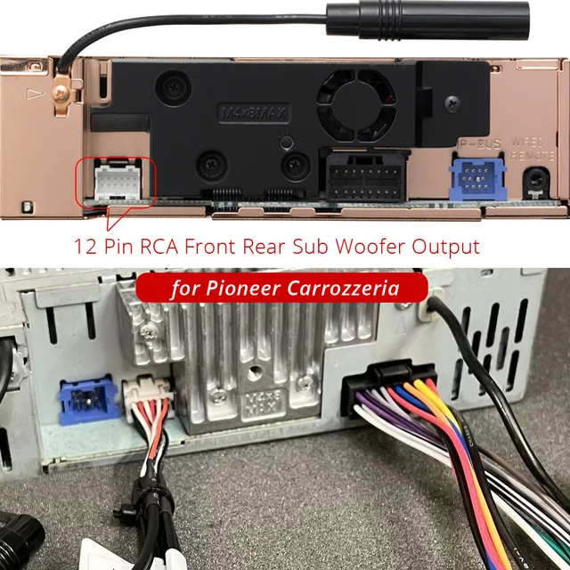 Car Radio Audio Stereo Front Rear Subwoofer Output 12 Pin RCA 