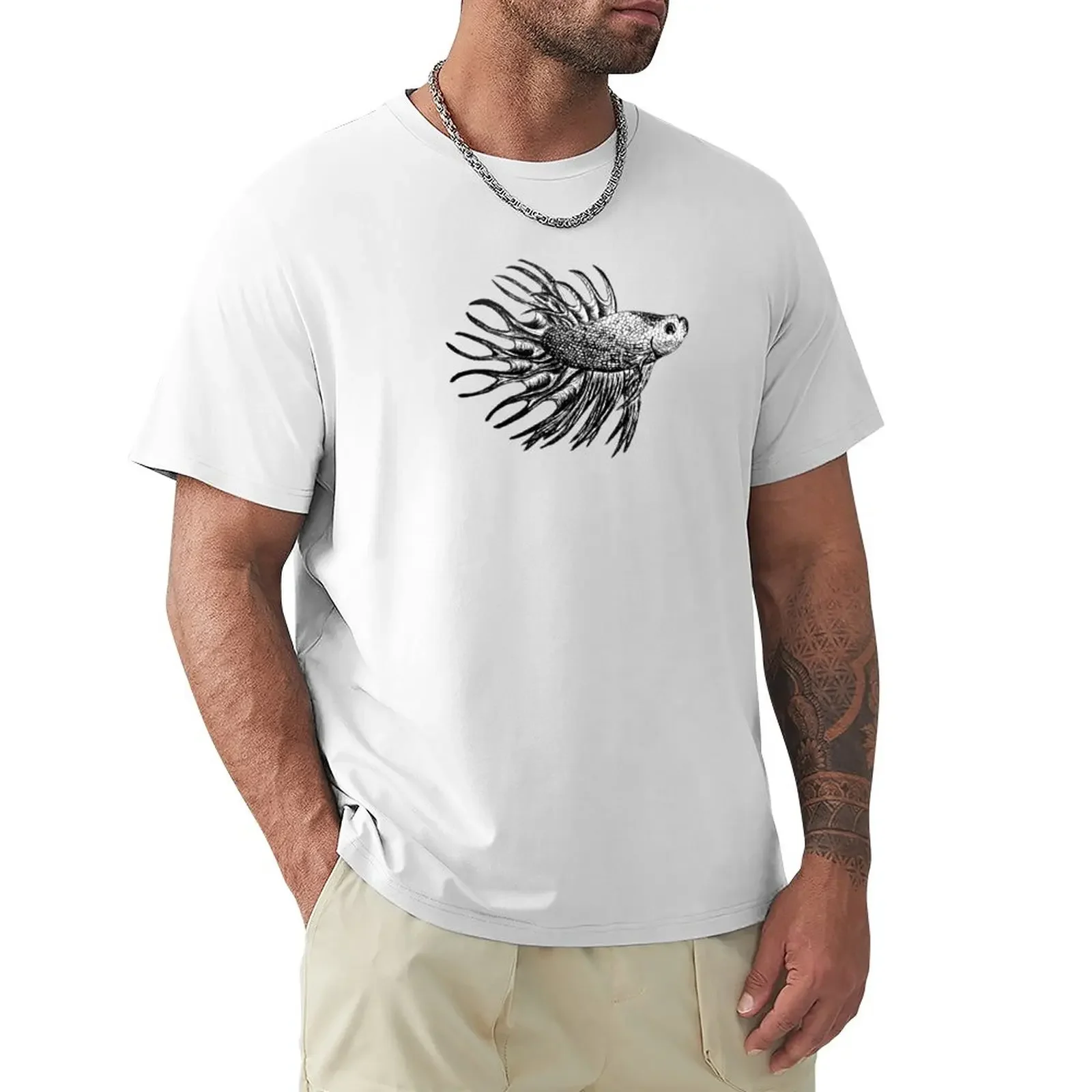 

Crown Tail Betta Fish T-Shirt anime animal prinfor boys vintage T-shirts for men cotton