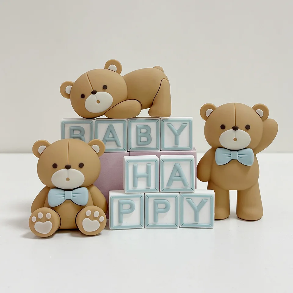 25 STKS Beer Baby Shower Cake Topper Dubbelzijdige Print met Beer Cupcake Toppers Bruin voor Beer Thema Geslacht Onthullen Neutrale Feestbenodigdheden