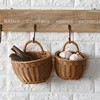 Wall Mounted Storage Basket Fruit Sundries Basket Simulated Rattan Decorative Hanging Basket Flower Pot with Handle Home Decor 3