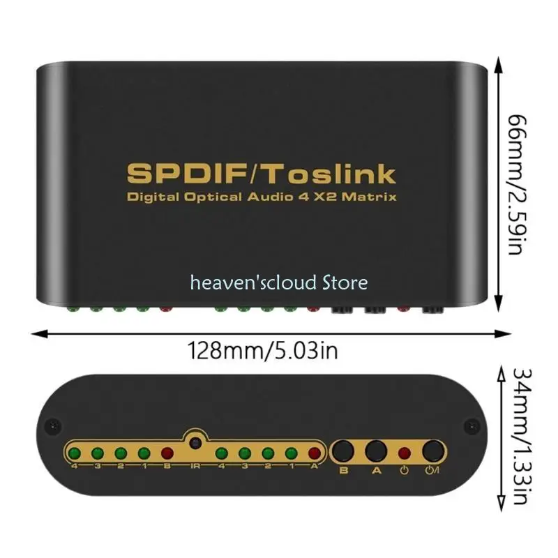 Y88B 디지털 광학 매트릭스 SPDIF 스위처 4INPUT 2Output Easy Control