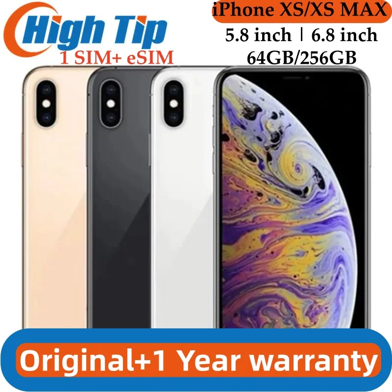 Apple iPhone XS 5.8"/XS MAX 6.5“RAM 4GB ROM 64GB/256GB/512GB Smartphone Hexa Core IOS A12 Bionic NFC LTE 4G Unlocked Used Phone