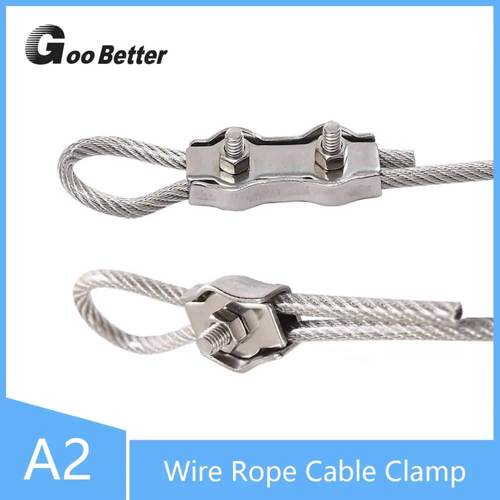 

304 Stainless Steel Simplex Clip M2 M3 M4 M5 M6 M8 M10 Wire Rope Cable Clamp Caliper Rope Simple Grip