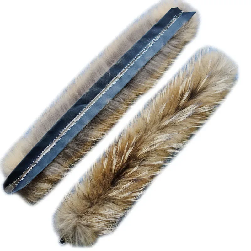 Real Raccoon Fur Collar For Children Parkas Coats Natural fur Girl Boy Kids Winter Scarves Genuine 50cm 60cm ZH03 Qearlstar raccoon fur scarf