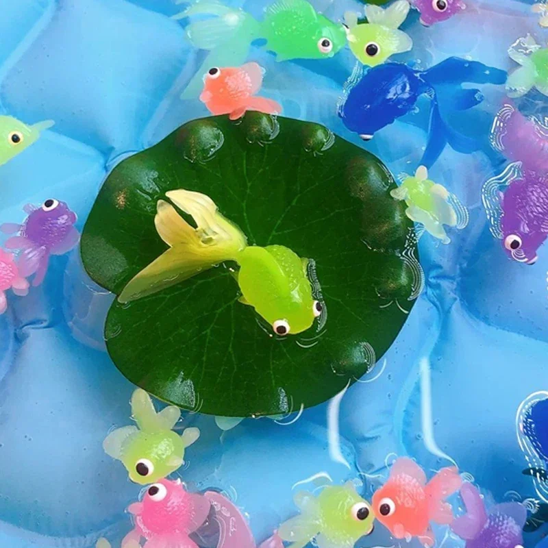 Children's 6Pcs/Set Kawaii Simulation Rubber Goldfish Baby Bath Water Play Games Toys for Kids Toddlers Bathing Shower Gifts
