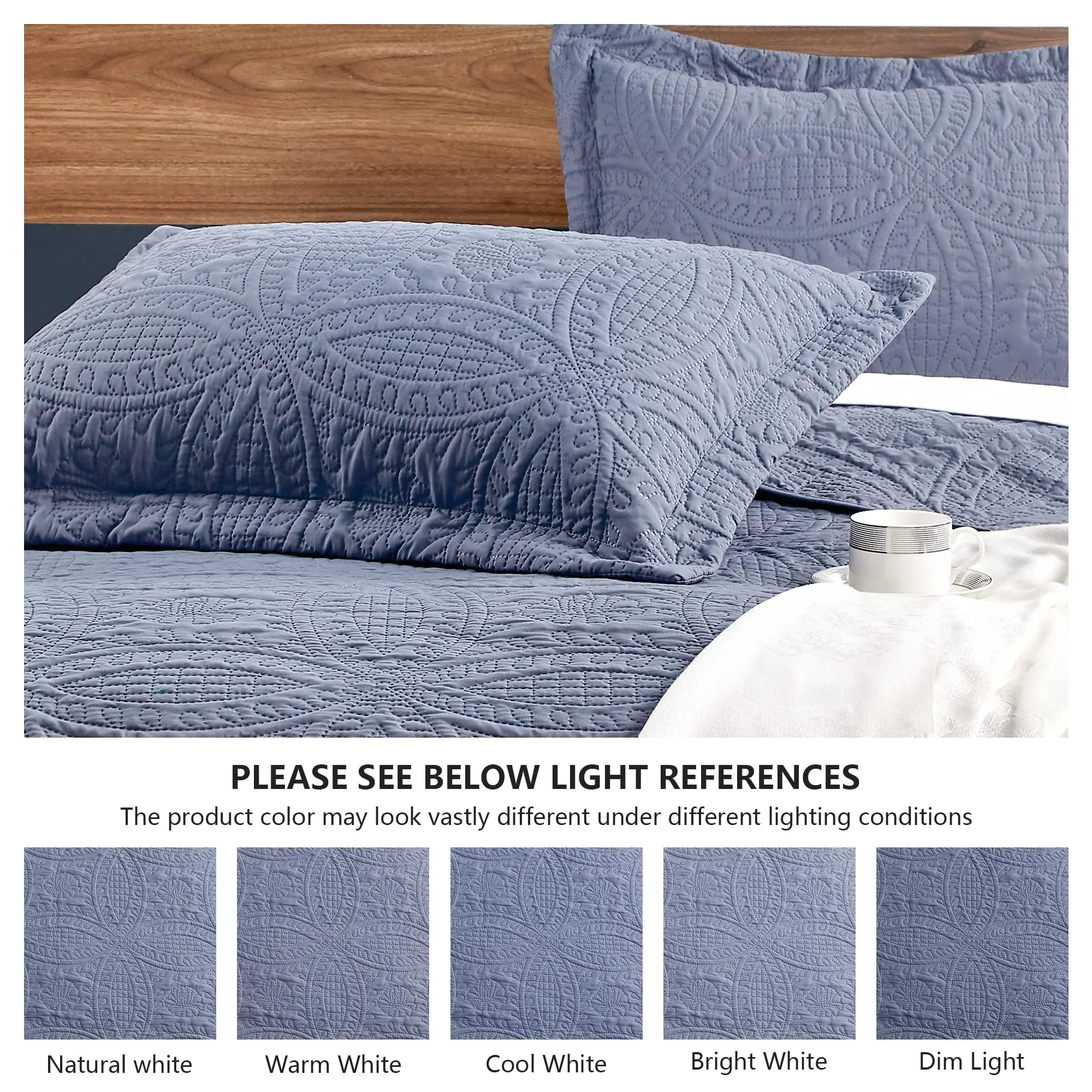 Quilts for Queen Bed Blue Bedspreads-Soft Bed Summer Quilt Lightweight Microfiber Bedspread- Modern Style Coin Pattern Coverle