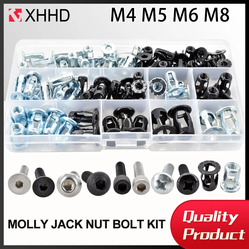 M4 M5 M6 M8 Molly Jack Nut Hex Expansion Screw Bolt License Plate Panel Clamp Lock Rivut Petal Shape Metal Rivet Nuts Screw Kits