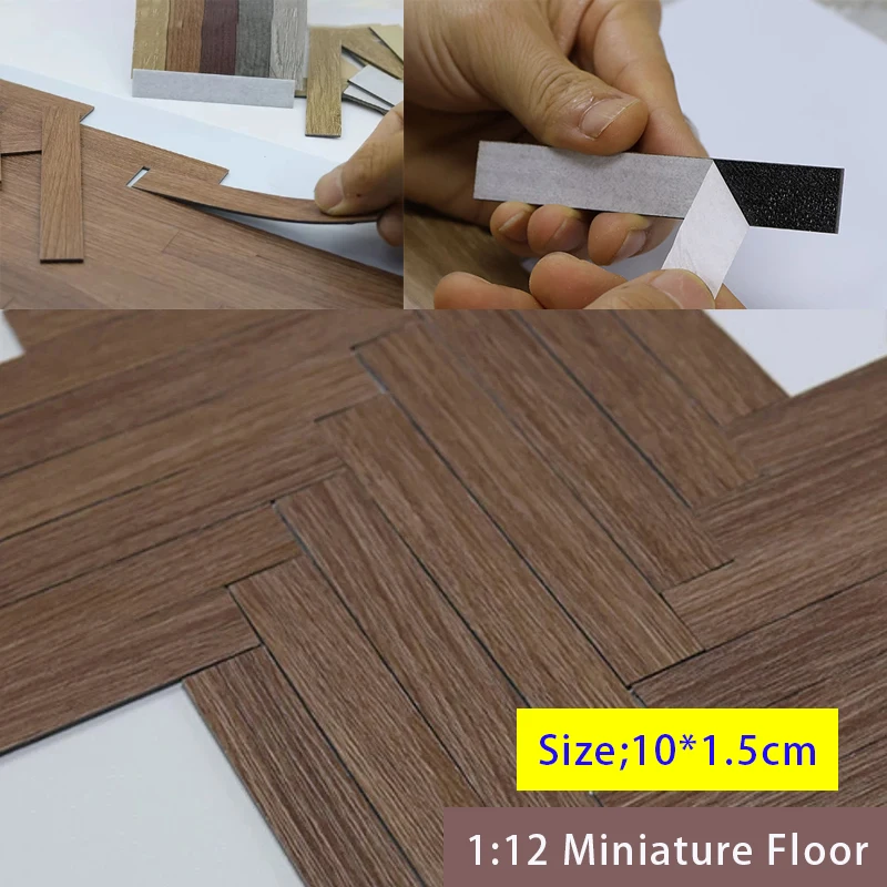 20PCS 10*1.5cm 미니어처 나무 바닥 모델 인형집 바닥 타일 DIY 제작용..