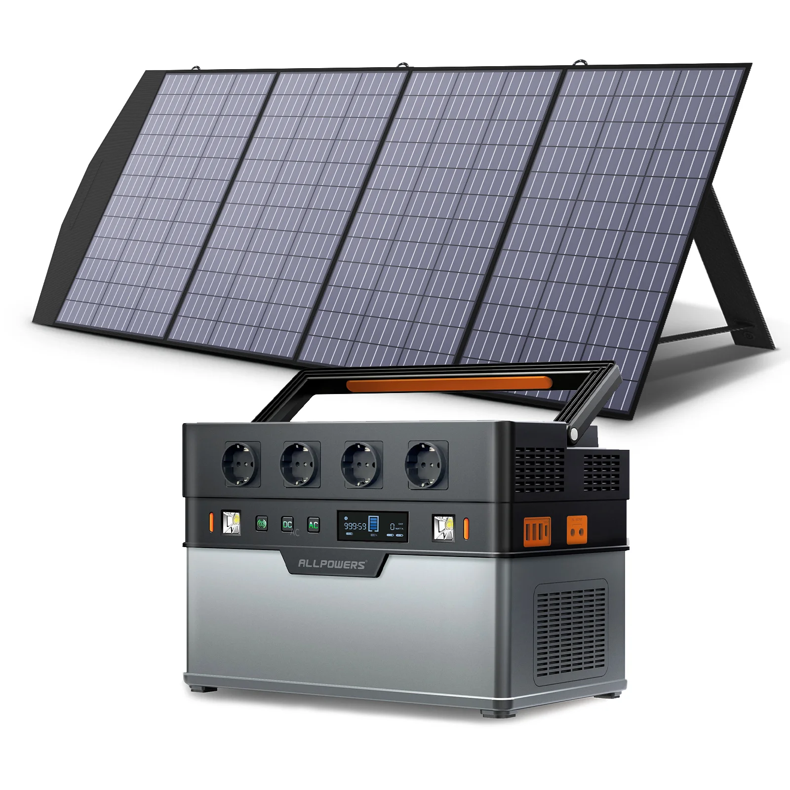 Panneau solaire portable 200w pour la centrale électrique, chargeur solaire  pliable 24V avec support réglable, connecteur