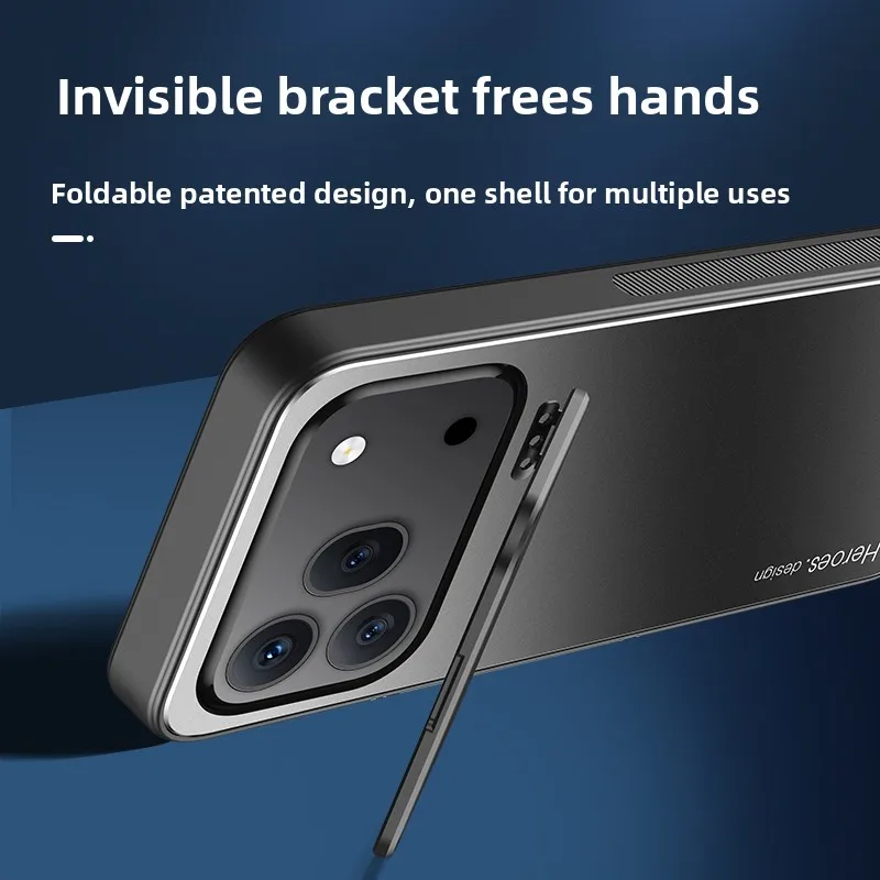 Enhanced Shockproof Magnetic Lens Bracket Case with Metal Ring and Acrylic Cover - Ultra-thin and Skin-friendly Design