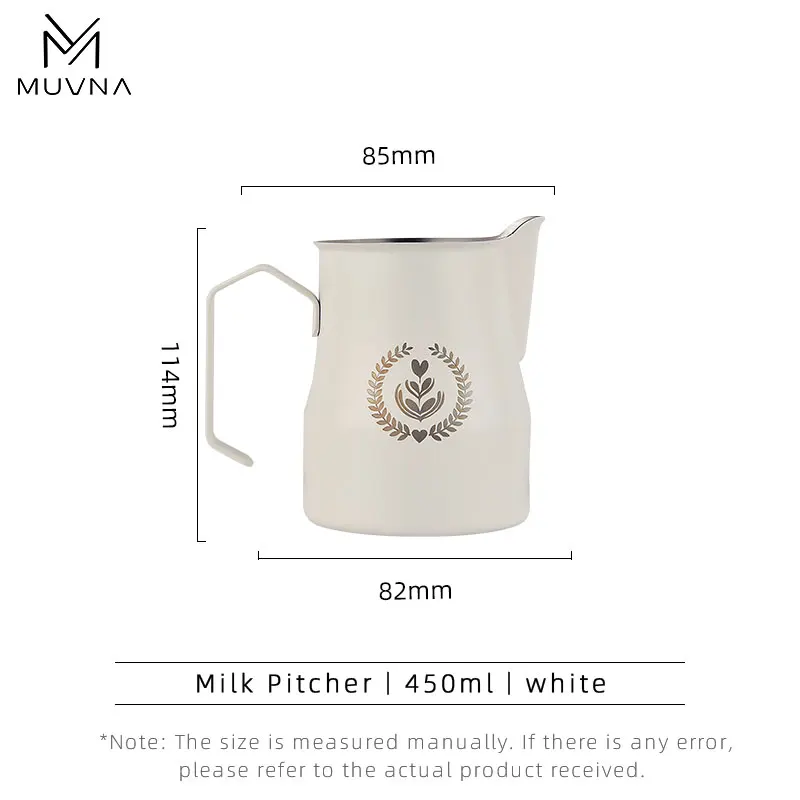 Premium Stainless Steel Milk Frothing Pitcher with Sharp Spout - 350/450ml, Black/Silver Finish