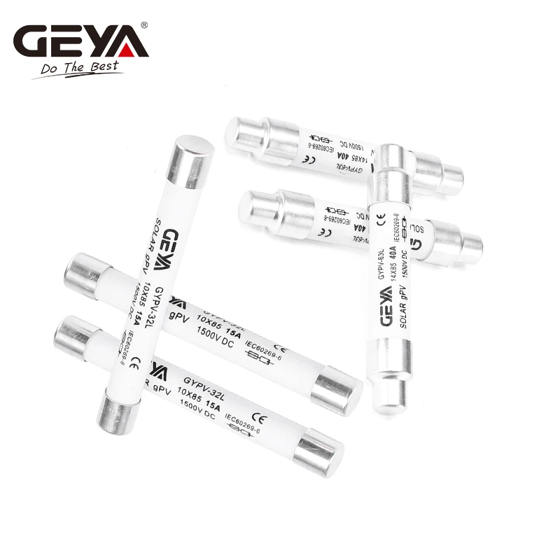 GEYA GYPV-63 1500VDC Fuse Holder 10*38mm 14*85mm Solar PV DC Fuse 1P 10A 15A 25A 30A 40A 50A Photovoltaic Switch Electronic Component Electronic Components Electronic Part Solar PV Fuse