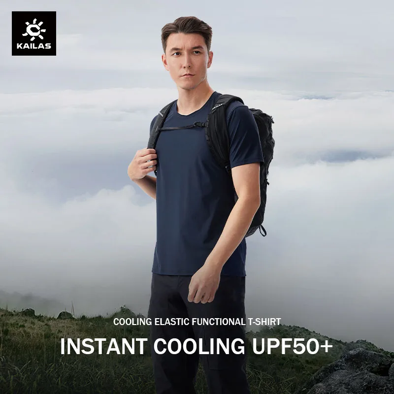 KAILAS Short Sleeve Hiking T-shirt Men Summer Outdoor Sports Climbing O-neck Tops Cool Stretch Functional Tee KG2317144