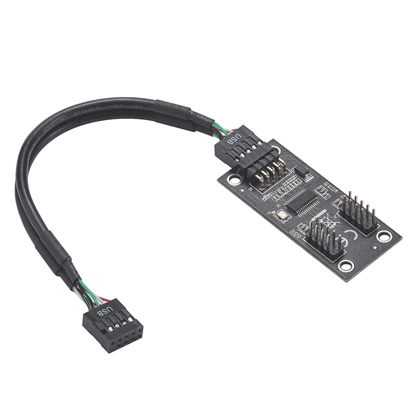 USB2.0 9Pin to Dual 9Pin Hub Adapter - Riser Motherboard USB 9Pin Header Connector with 1 to 2 Extension Cable Description Image.This Product Can Be Found With The Tag Names Motherboard usb 20 header splitter, Motherboard usb cable splitter, Usb motherboard 9pin extension