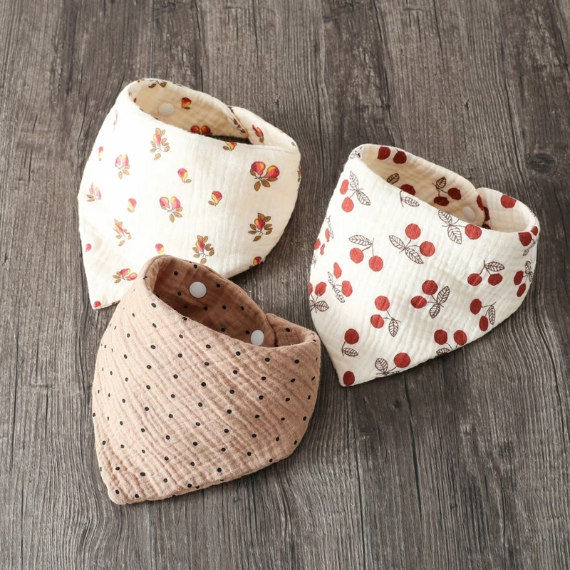 Baby Bibs Bandana Muslin Drooling Bib for Infant 0-1Year Baby Teething Soothe Towel High Absorbent Stylish Floral Bib Dropship 3