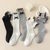 1 Pair Chic Simplicity Kids Girl Sock Sweet Fashion Bow Ruffle Bow Children Girl Calf Sock Spring Autumn Cotton School Sock 1
