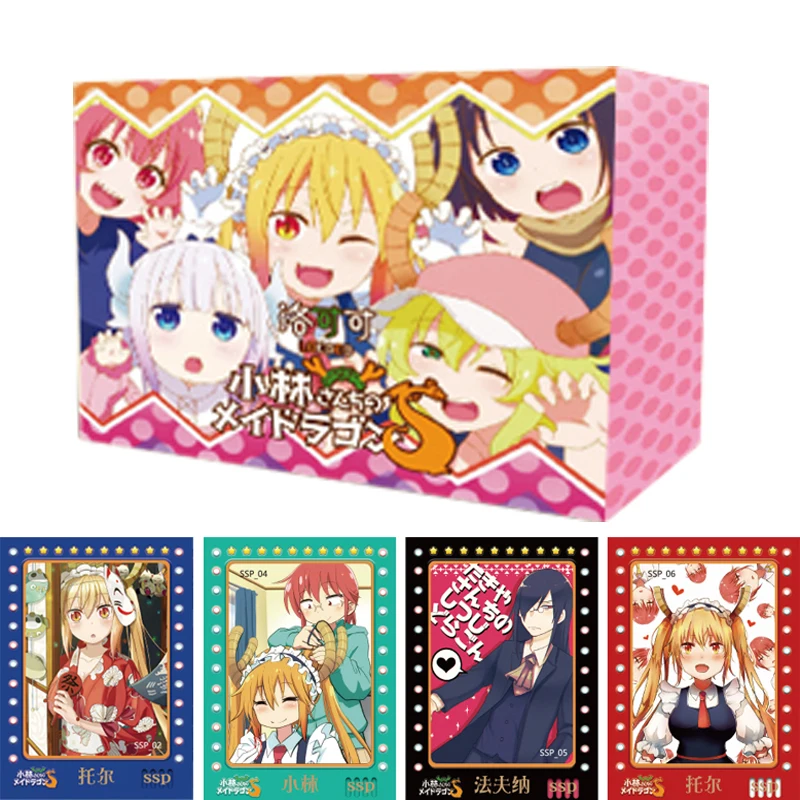 New Anime Miss Kobayashi'S Dragon Maid Collection Cards Goddess Story Diamond Rare Ur Qr Ssr Flash Card Per Regali Giocattolo Per Bambini