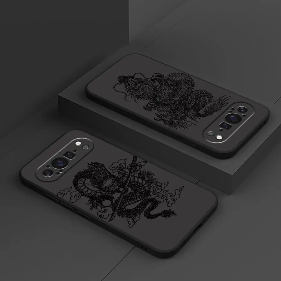 Sleek Minimalist Dragon Design Soft Phone Case