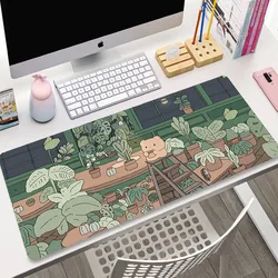 Green Plant Design Large Gaming Keyboard and Mouse Pad - XL Long Mousepad, 900x400mm - 1000x550x3mm (LY008895 (8))
