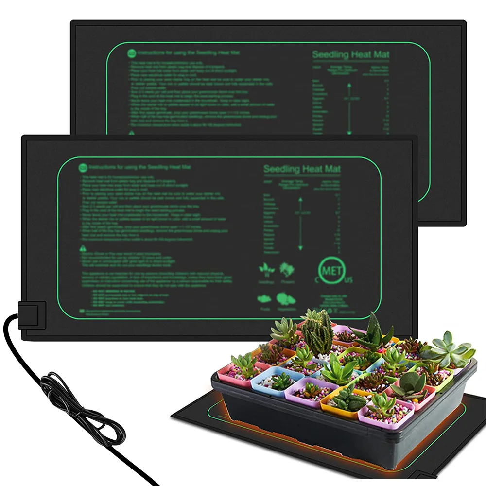 EUUSAUUKPlugGreenhouseHeatingMatWaterproofHeatPadForPlantsSeedsGermination