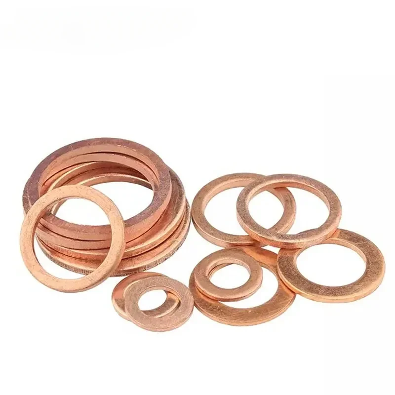 Boat Brass Copper Crush Sealing Washer M5 M6 M8 M10 M12 M14 M16 M18 M20 M22 M24 Flat Seal Gasket Ring Shim Pad Meson DIN7603