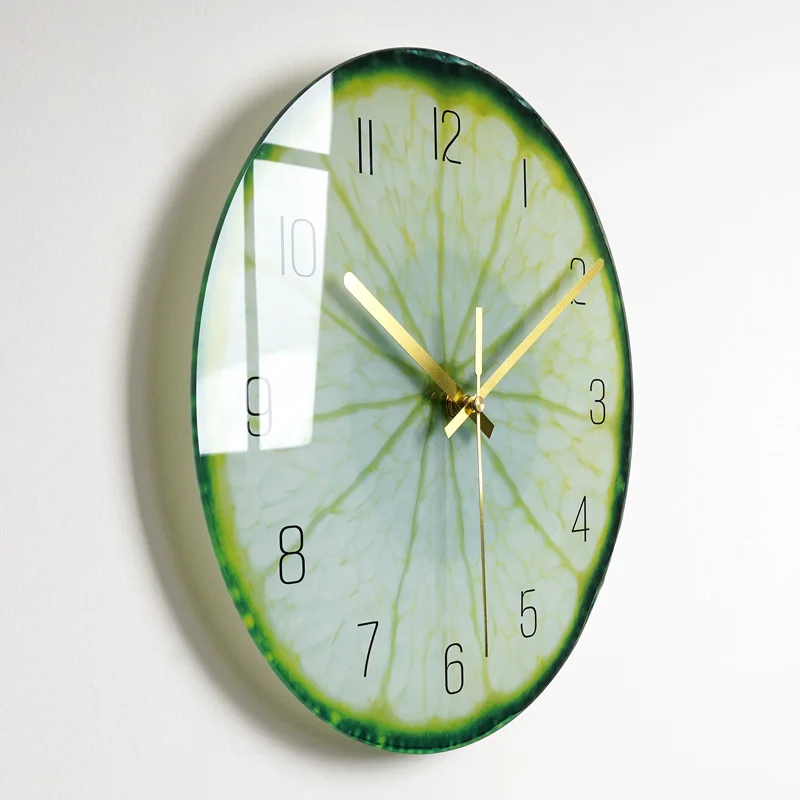 Silent Wall Clock Glass Clocks Color:BL4;Sheet Size:14 inch