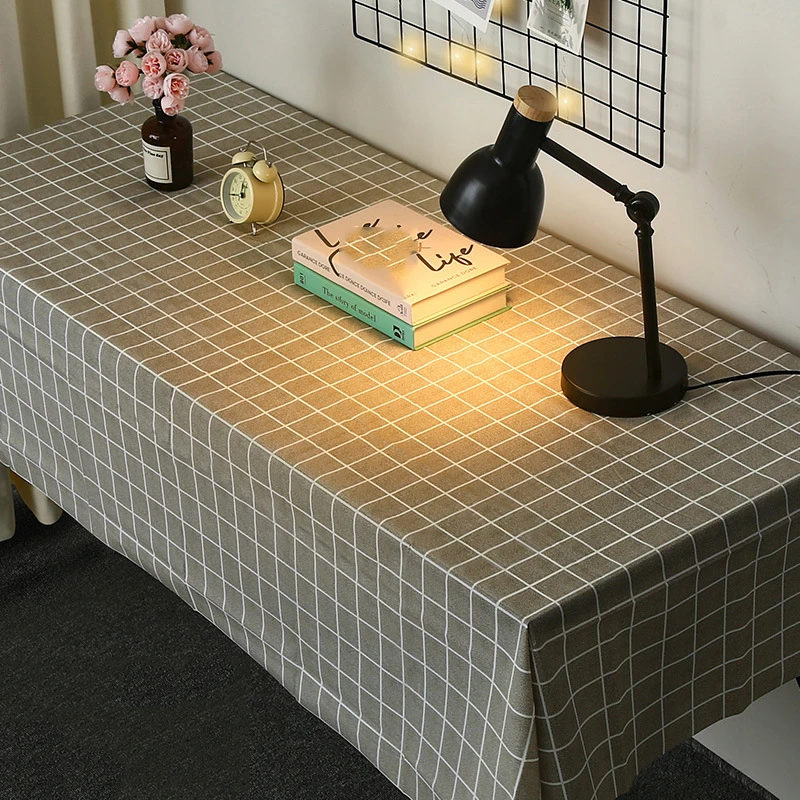 Simple checkered tablecloth, waterproof and oil-resistant tablecloth, home living room coffee table, placemat and tablecloth 3