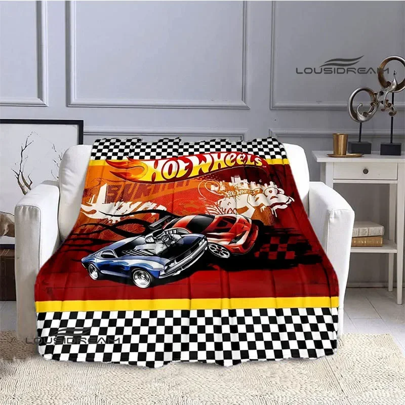 Hot Wheels Fashion logo Printed blankets Children's Warm Flange blanket Home travel blanket bed linings Birthday Gift 3