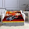 Hot Wheels Fashion logo Printed blankets Children's Warm Flange blanket Home travel blanket bed linings Birthday Gift 3