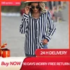 Fashion Women's Shirts & Blouses,Elegance Striped Print Shirt,2025 Spring & Summer Large Size Female Clothing Blouse Tops 1