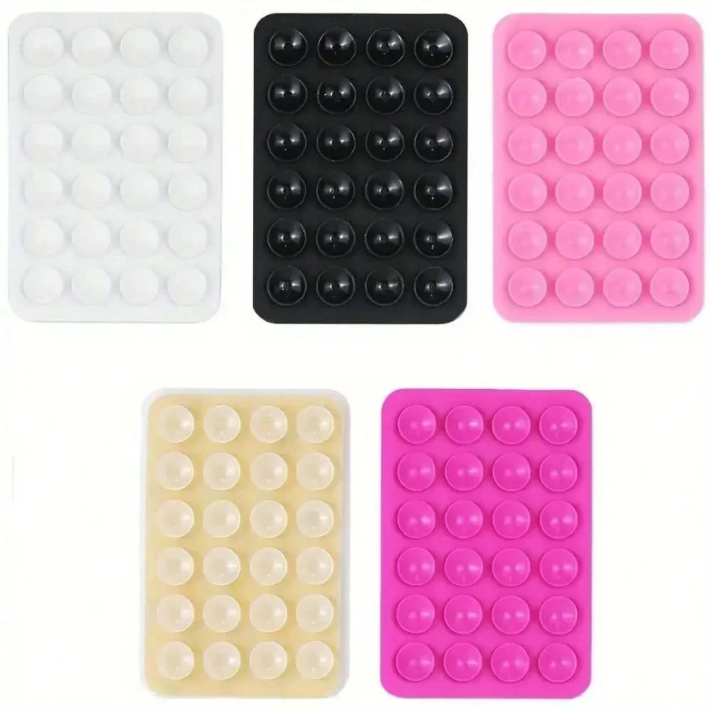 5 Pcs Sticky Phone Grips - Strong Suction for iPhone Android, Adhesive Handle with Mirror for Selfies 1