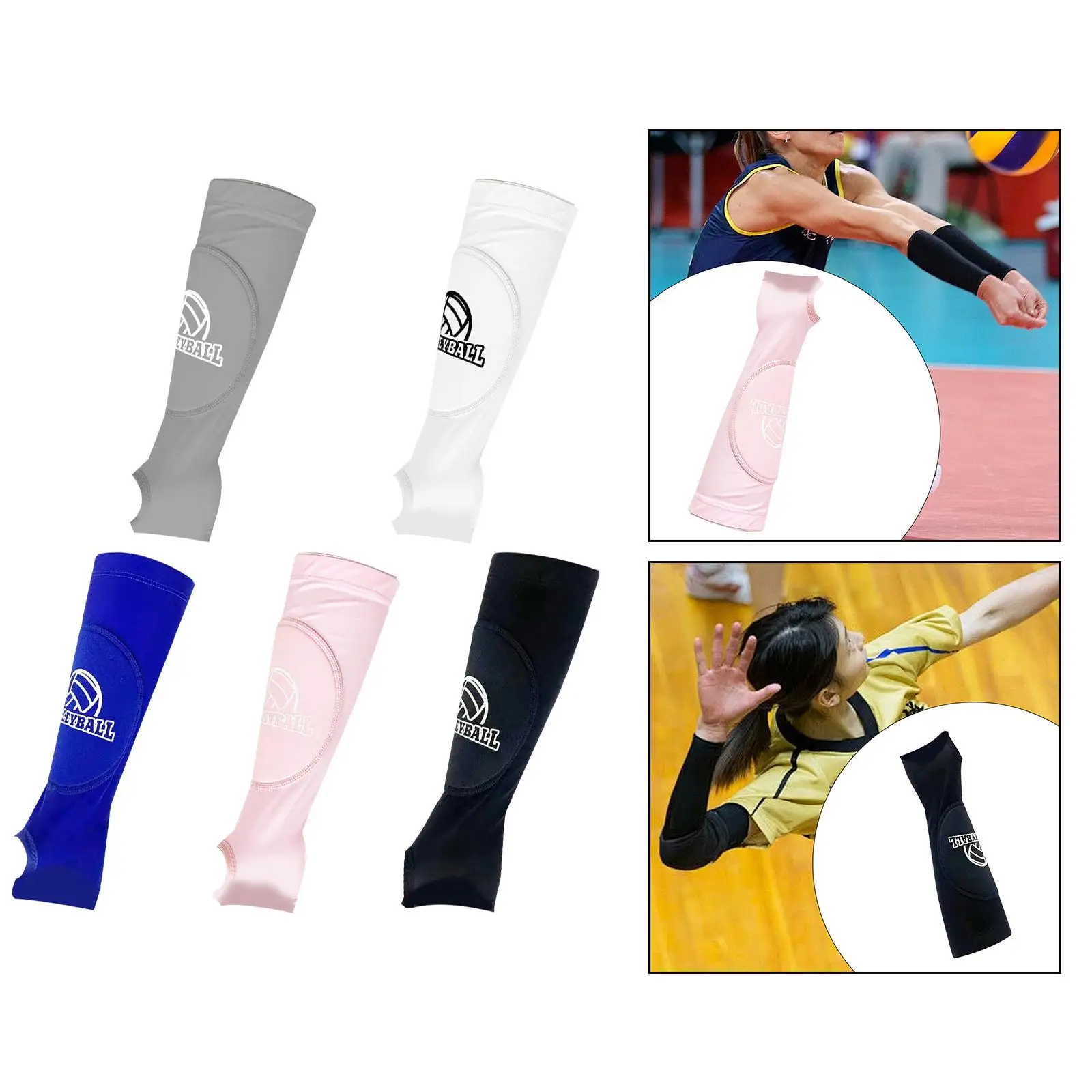 2Pcs Volleyball Arm Sleeve Gloves Passing Forearm Sleeves Basketball Wrist Support for Running Work Gaming Outdoor Volleyball