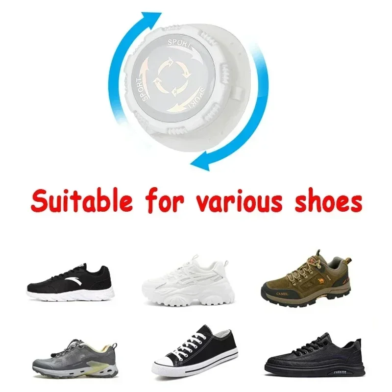 1 Pair Metal Wire Swivel Automatic Buckle No-Tie Shoelaces