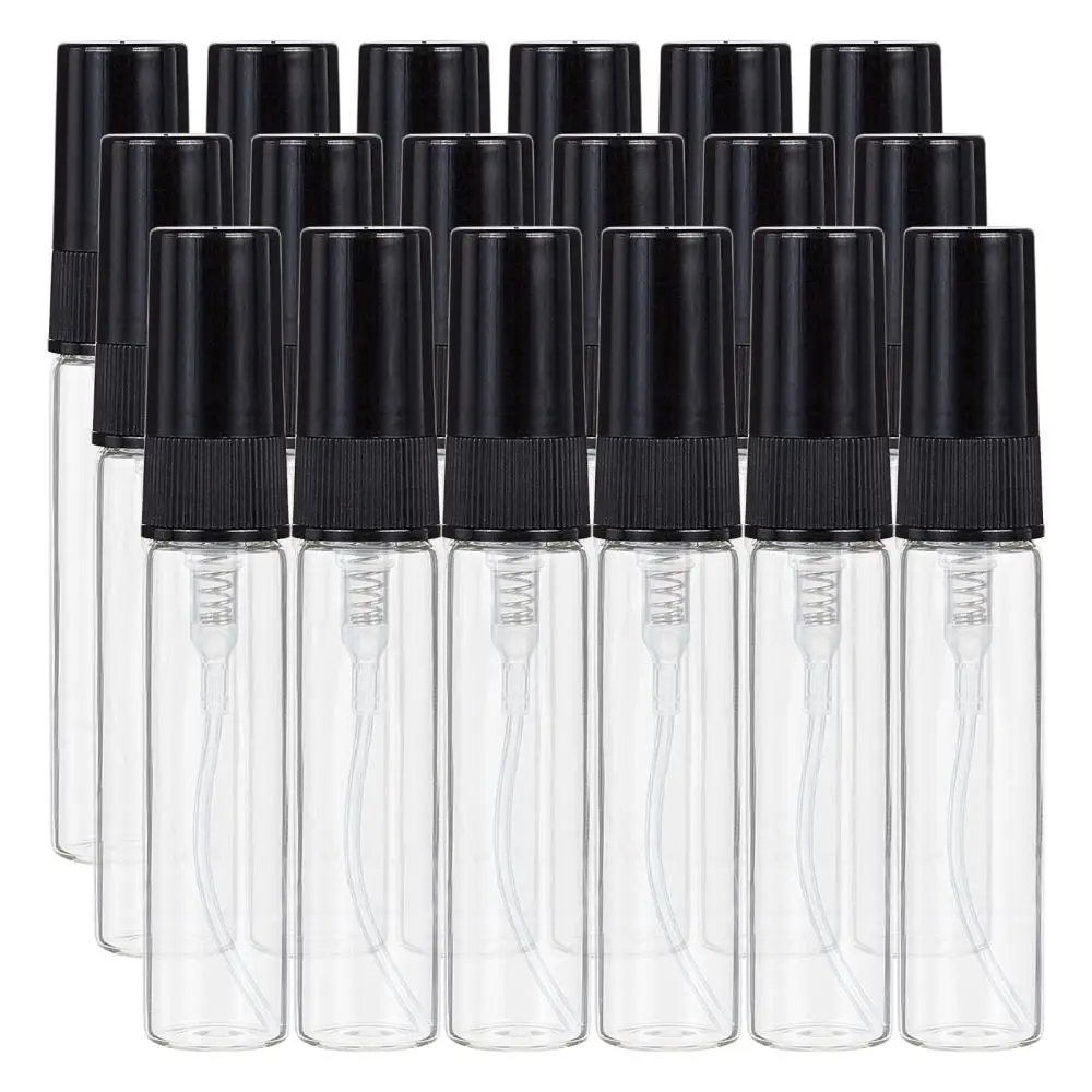 30Pcs Clear Refillable Glass Spray Bottles 5ml Mini Mist Bottle for Perfume Essential Oil Liquid Storage Travel Subpackaging Jar