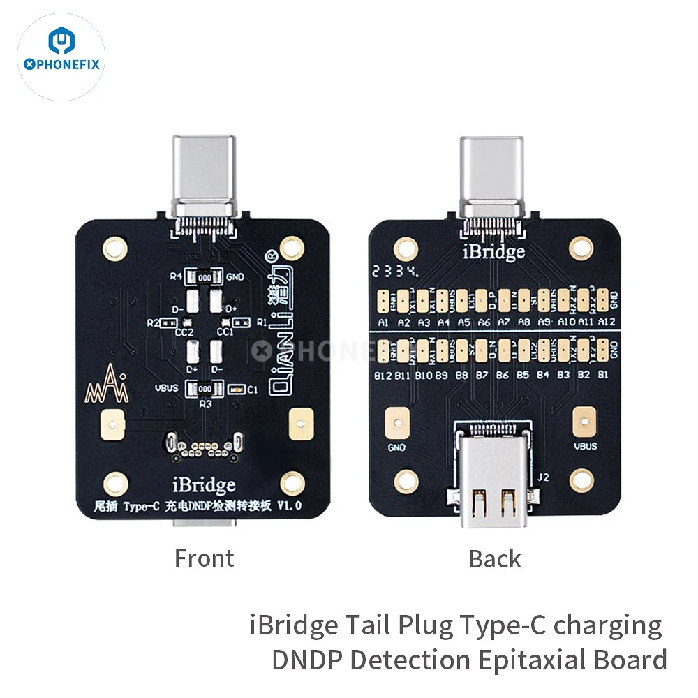 

QianLi iBridge Tail Plug Type-C Charging DNDP Detection Epitaxial Board Type-C Tail Plug Tester Fault Analysis Data Capture Tool