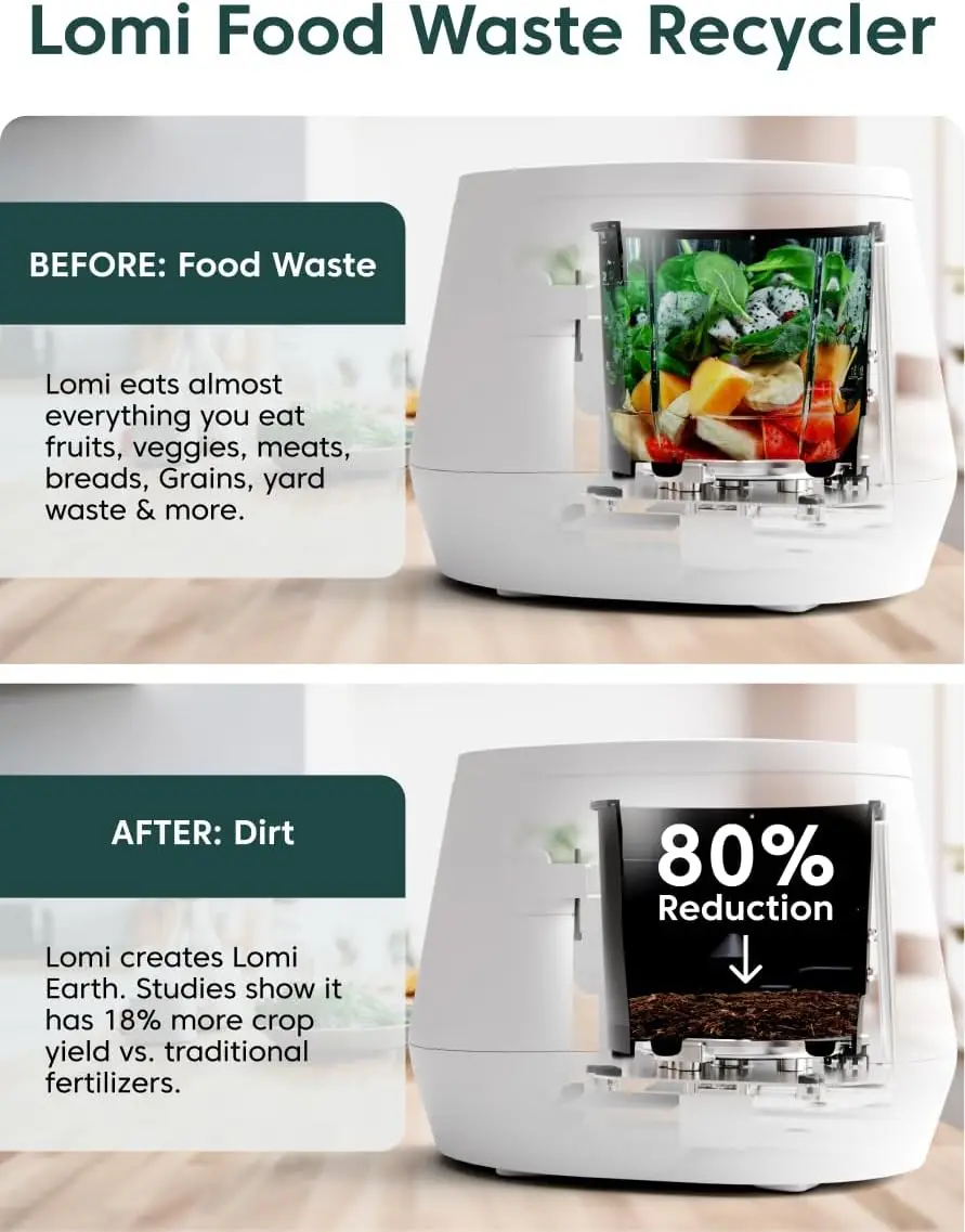 Composter (90 Cycles), World’s First Smart Waste Kitchen Bin That Turns Waste into Natural Fertilizer with a Single Button, Indo 5